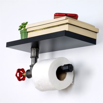 Vécépapír tartó polccal BORU fekete