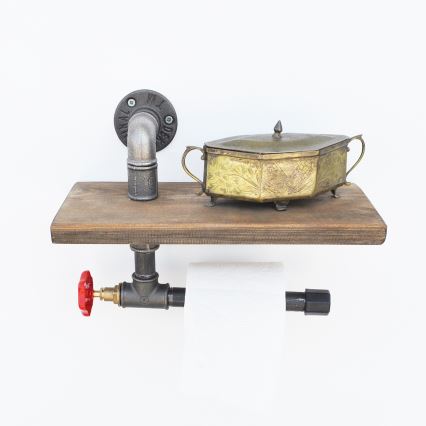 Vécépapír tartó polccal BORURAF 22x31 cm fenyő