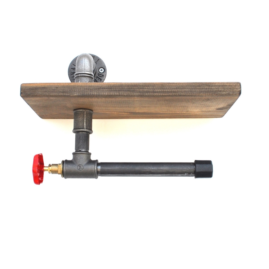 Vécépapír tartó polccal BORURAF 22x31 cm fenyő