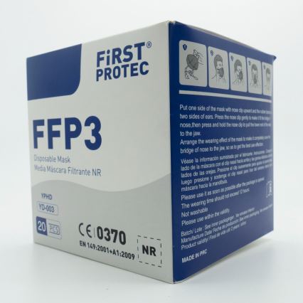 Védőfelszerelés - Maszk FFP3 NR CE 0370 50db