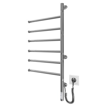 VEER elektromos, forgatható törölközőszárító 80W/230V 80x44,5 cm rozsdamentes acél/fényes króm