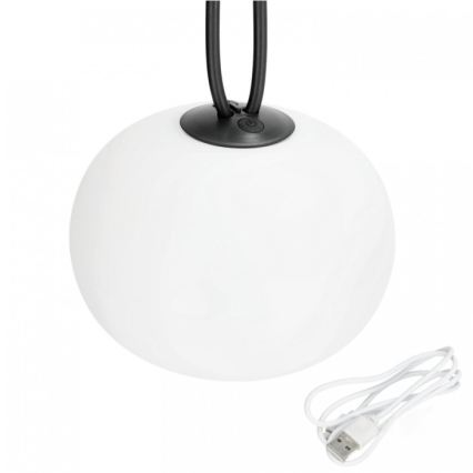 VENEZIA dimmelhető, újratölthető kültéri LED lámpa LED/1,5W/5V 2500K IP54 2600 mAh fekete