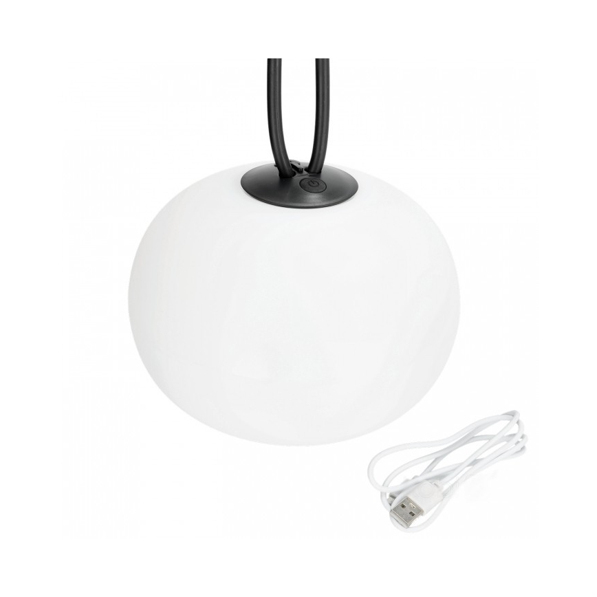 VENEZIA dimmelhető, újratölthető kültéri LED lámpa LED/1,5W/5V 2500K IP54 2600 mAh fekete