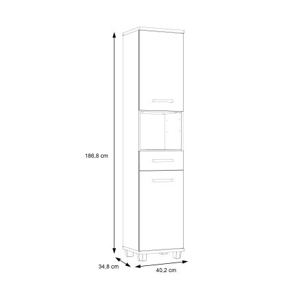 VENOM fürdőszobai szekrény antracit/barna