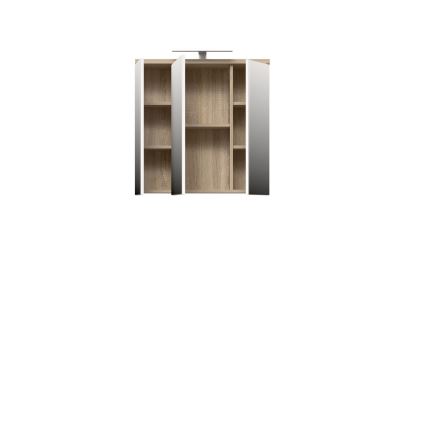 VENOM tükrös fali fürdőszobaszekrény, fehér/sonoma tölgy