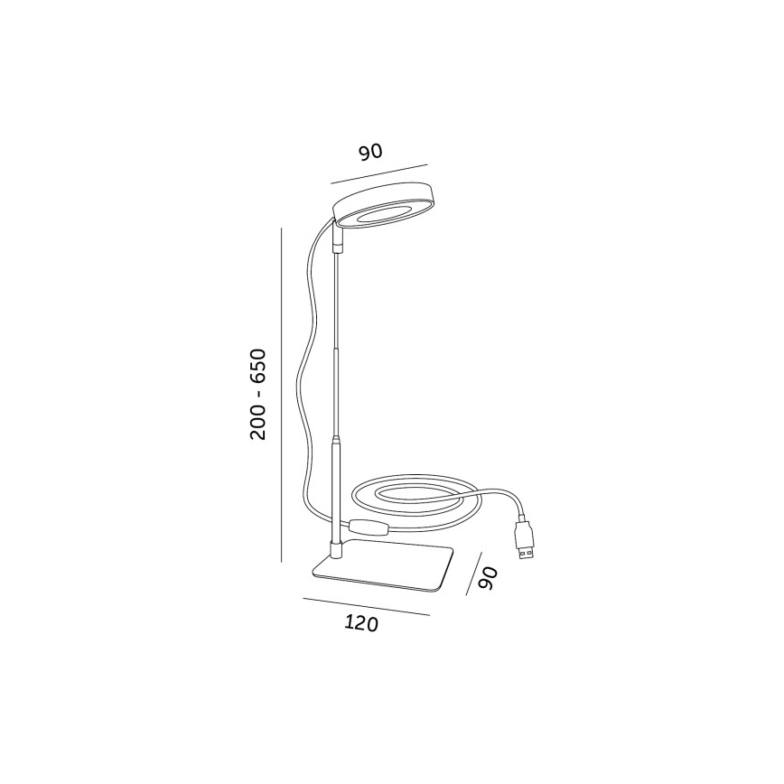 Fényerőszabályozható asztali növénytermesztő lámpa VERDI LED/5W/5V 1300K CRI 95 fehér