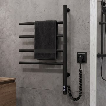 Vertaduro - Elektromos, forgatható törölközőszárító termosztáttal ARA 60W/230V 65x49 cm IP44 fekete