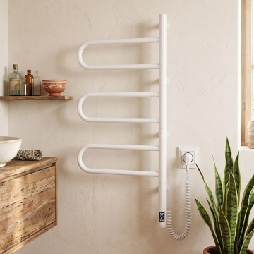 Vertaduro - Elektromos forgatható törölközőszárító termosztáttal ELA 120W/230V 80x49 cm IP44 fehér