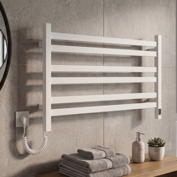 Vertaduro - Elektromos törölközőszárító termosztáttal AVA 181W/230V 50x90 cm IP44 fehér balos