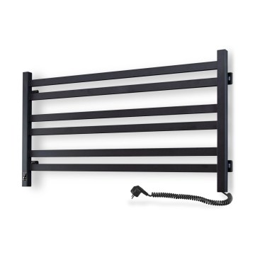 Vertaduro - Elektromos törölközőszárító termosztáttal AVA 181W/230V 50x90 cm IP44 fekete jobb oldali