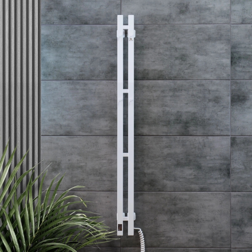 Vertaduro - Elektromos törölközőszárító termosztáttal VEO 106W/230V 150x9 cm IP44 fehér jobb oldali