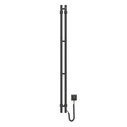 Vertaduro - Elektromos törölközőszárító termosztáttal VEO 106W/230V 150x9 cm IP44 fekete jobb oldali