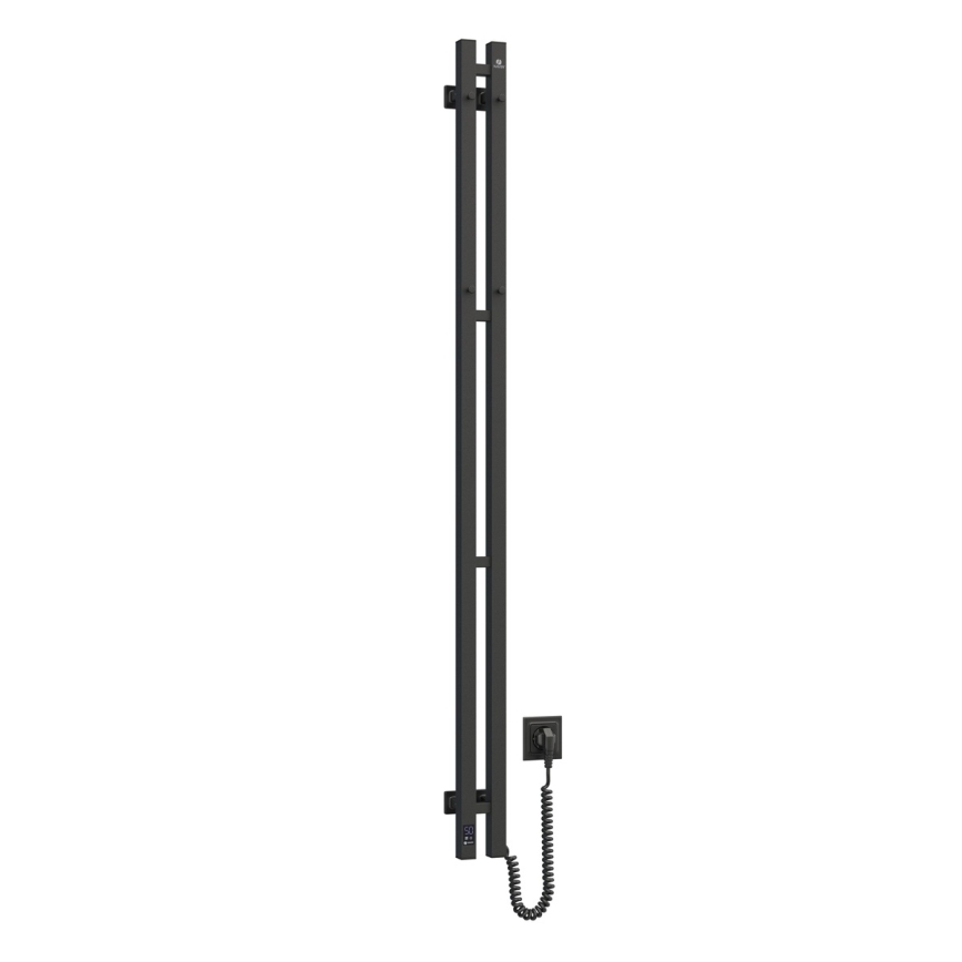 Vertaduro - Elektromos törölközőszárító termosztáttal VEO 106W/230V 150x9 cm IP44 fekete jobb oldali