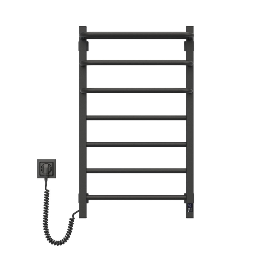 Vertaduro - Elektromos törölközőszárító termosztáttal DOR 155W/230V 80x48 cm IP44 fekete balos