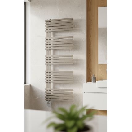 Vertaduro - Fürdőszobai radiátor termosztáttal MICHELLE 600W 129x50 cm taupe