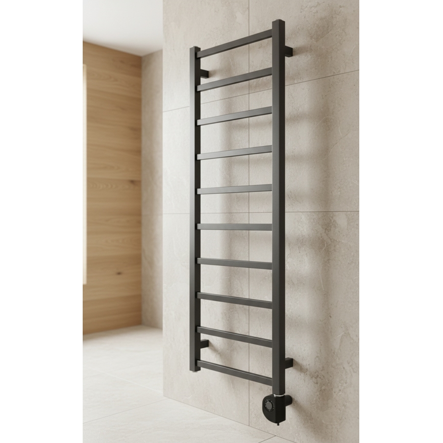 Vertaduro - Fürdőszobai radiátor termosztáttal ZOE 400W 114x40 cm antracit