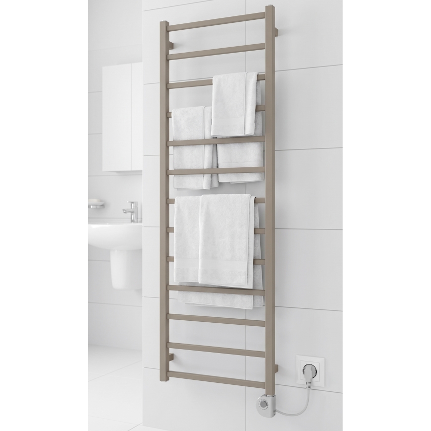 Vertaduro - Fürdőszobai radiátor termosztáttal ZOE 400W 150x50 cm taupe
