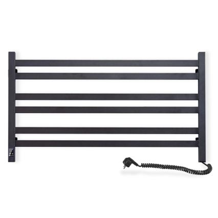 Vertaduro - Elektromos törölközőszárító termosztáttal AVA 181W/230V 50x90 cm IP44 fekete jobb oldali