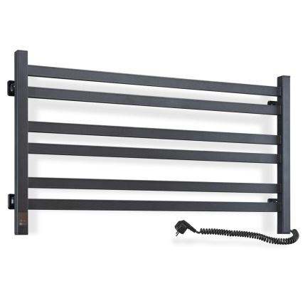 Vertaduro - Elektromos törölközőszárító termosztáttal AVA 181W/230V 50x90 cm IP44 fekete jobb oldali