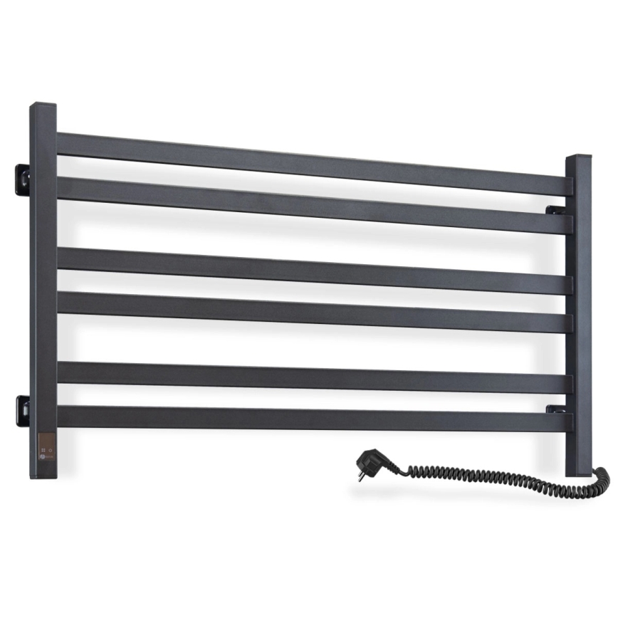 Vertaduro - Elektromos törölközőszárító termosztáttal AVA 181W/230V 50x90 cm IP44 fekete jobb oldali