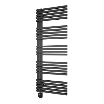 Vertaduro - MICHELLE fürdőszobai törölközőradiátor termosztáttal, 600 W, 129 x 50 cm, antracit