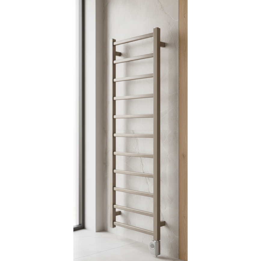 Vertaduro - ZOE fürdőszobai radiátor termosztáttal, 400 W, 114x40 cm, taupe színben