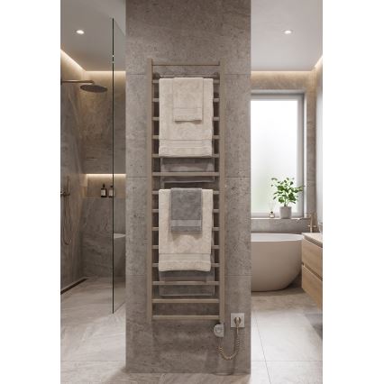 Vertaduro - ZOE fürdőszobai radiátor termosztáttal 400W 186x50 cm taupe