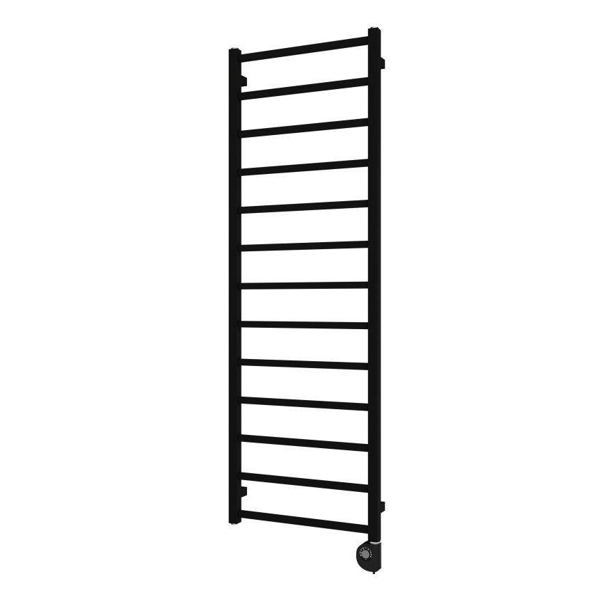 Vertaduro - ZOE fürdőszobai törölközőszárító radiátor termosztáttal, 400 W, 150 x 50 cm, fekete