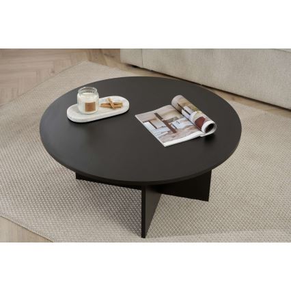 VERUM dohányzóasztal, átmérő 90 cm, fekete