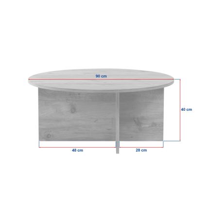 VERUM dohányzóasztal Ø 90 cm, bézs