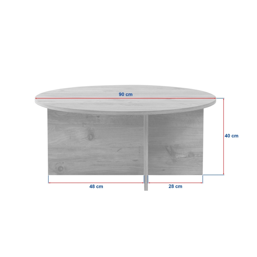 VERUM dohányzóasztal Ø 90 cm, bézs