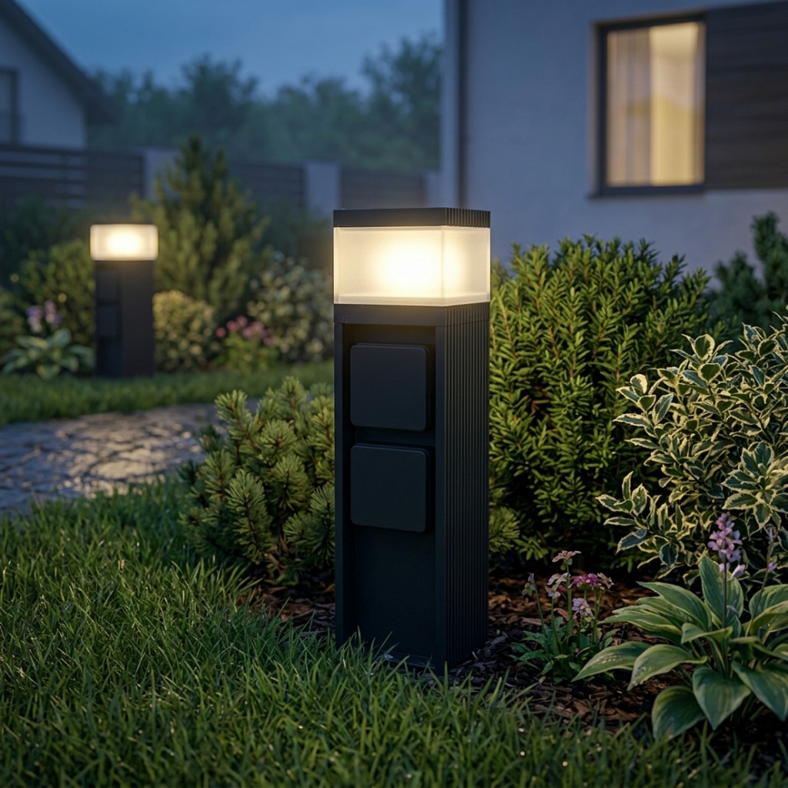 VESPER kültéri lámpa, 2 foglalattal, 1xG9/5W/230V, IP44, 30 cm, fekete
