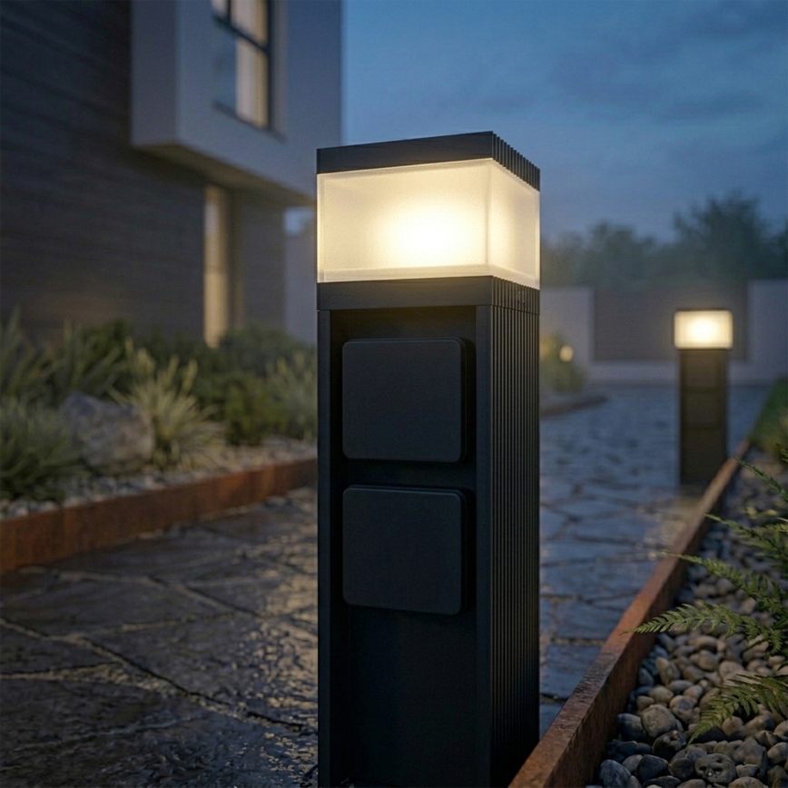 VESPER kültéri lámpa, 2 foglalattal, 1xG9/5W/230V, IP44, 30 cm, fekete