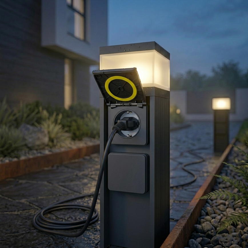 VESPER kültéri lámpa, 2 foglalattal, 1xG9/5W/230V, IP44, 30 cm, fekete