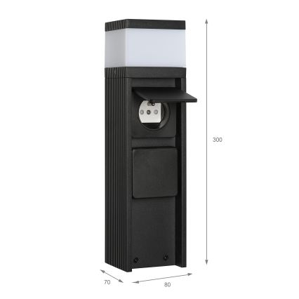 VESPER kültéri lámpa, 2 foglalattal, 1xG9/5W/230V, IP44, 30 cm, fekete