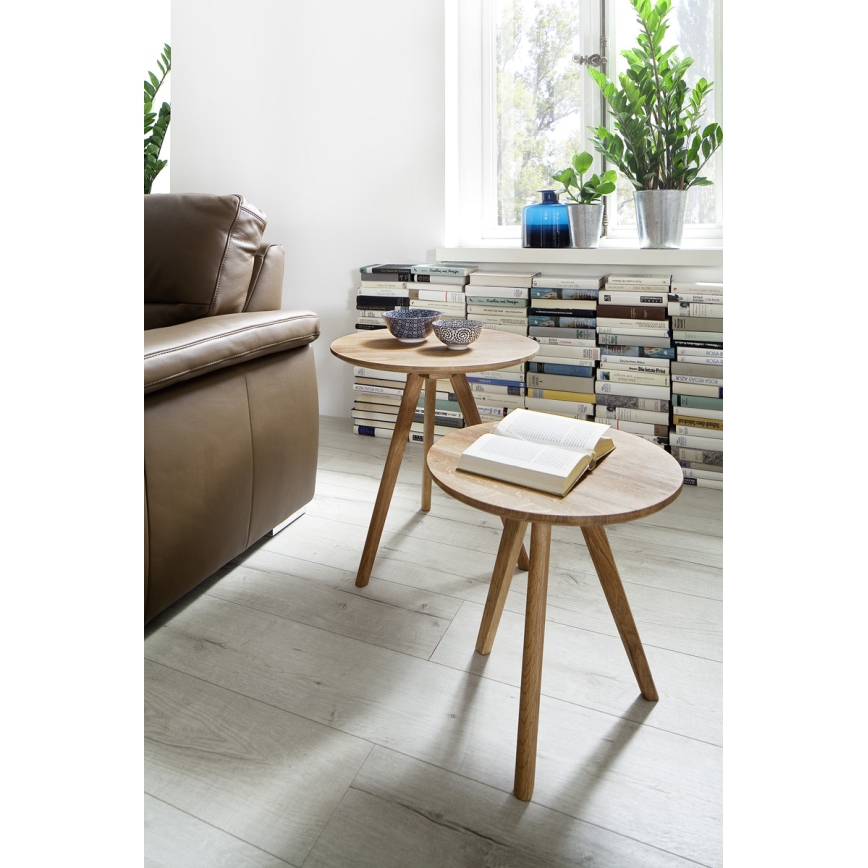 VEYLOR dohányzóasztal 2 darabos szett – tölgy