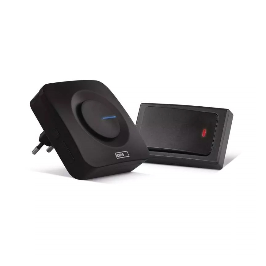 Vezeték nélküli aljzatos ajtócsengő 230V IP44 fekete