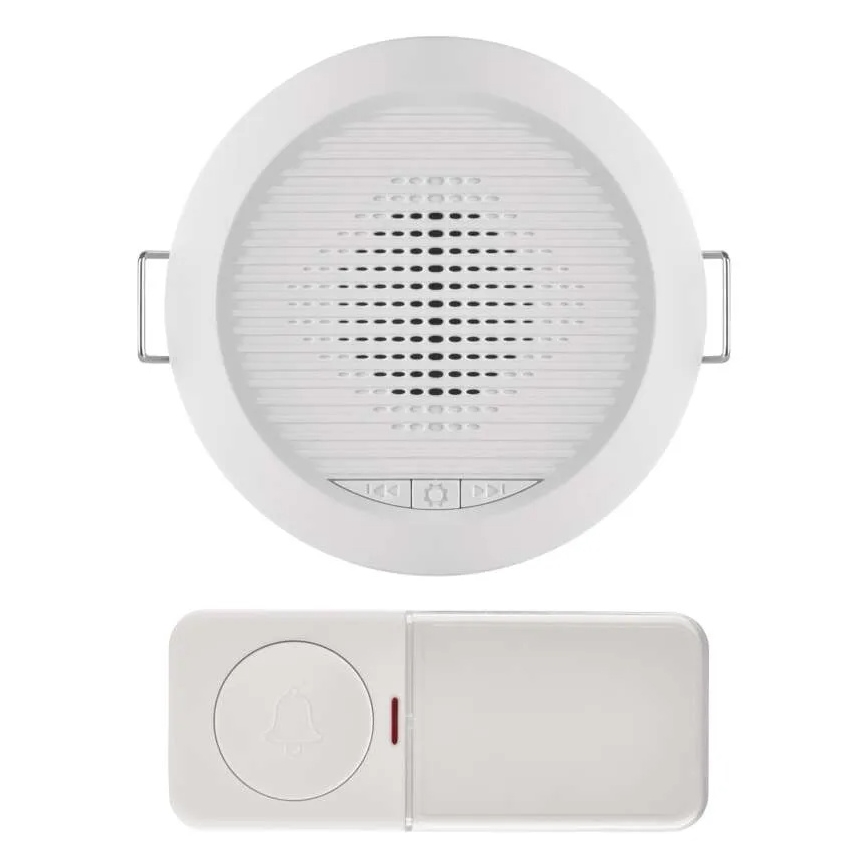 Vezeték nélküli beépíthető csengő 230V + 1xCR2032 fehér