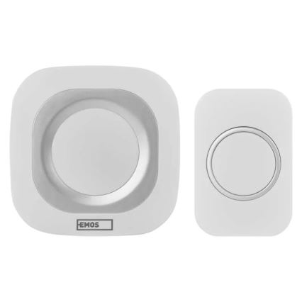 Vezeték nélküli csengő 230V-os konnektorba + 1xCR2032 IP44 fehér