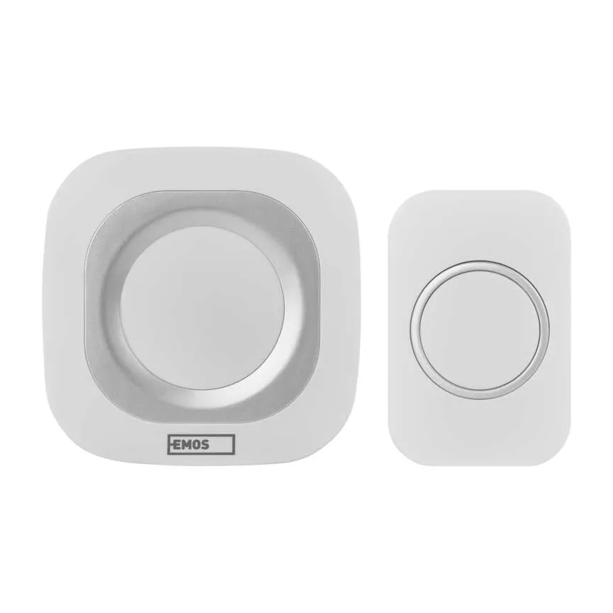 Vezeték nélküli csengő 230V-os konnektorba + 1xCR2032 IP44 fehér