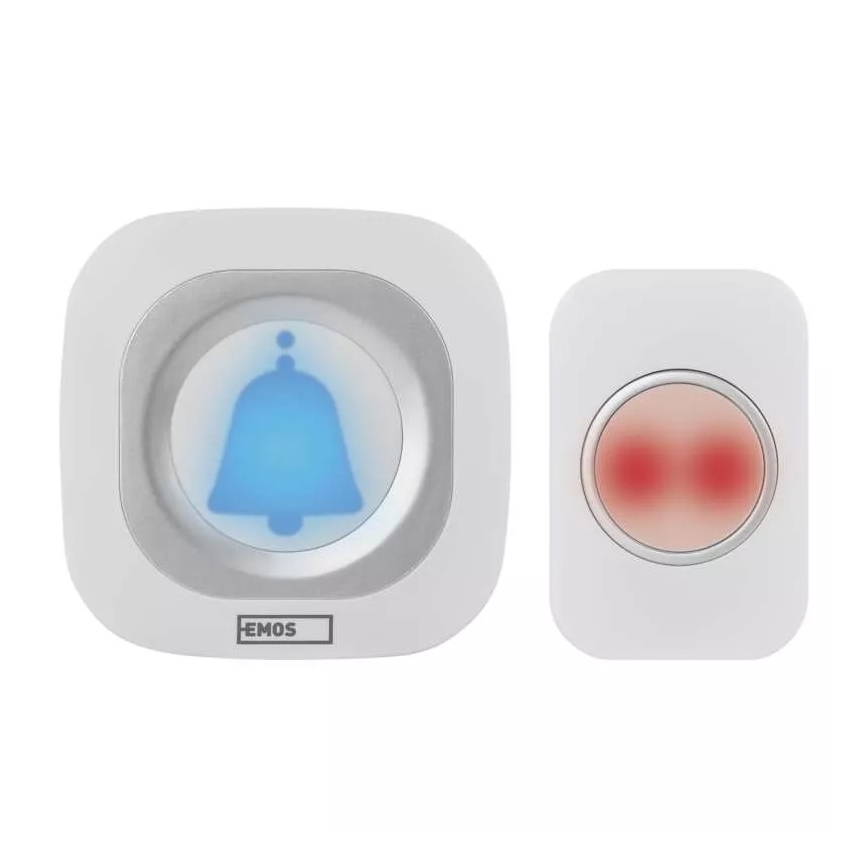 Vezeték nélküli csengő 230V-os konnektorba + 1xCR2032 IP44 fehér