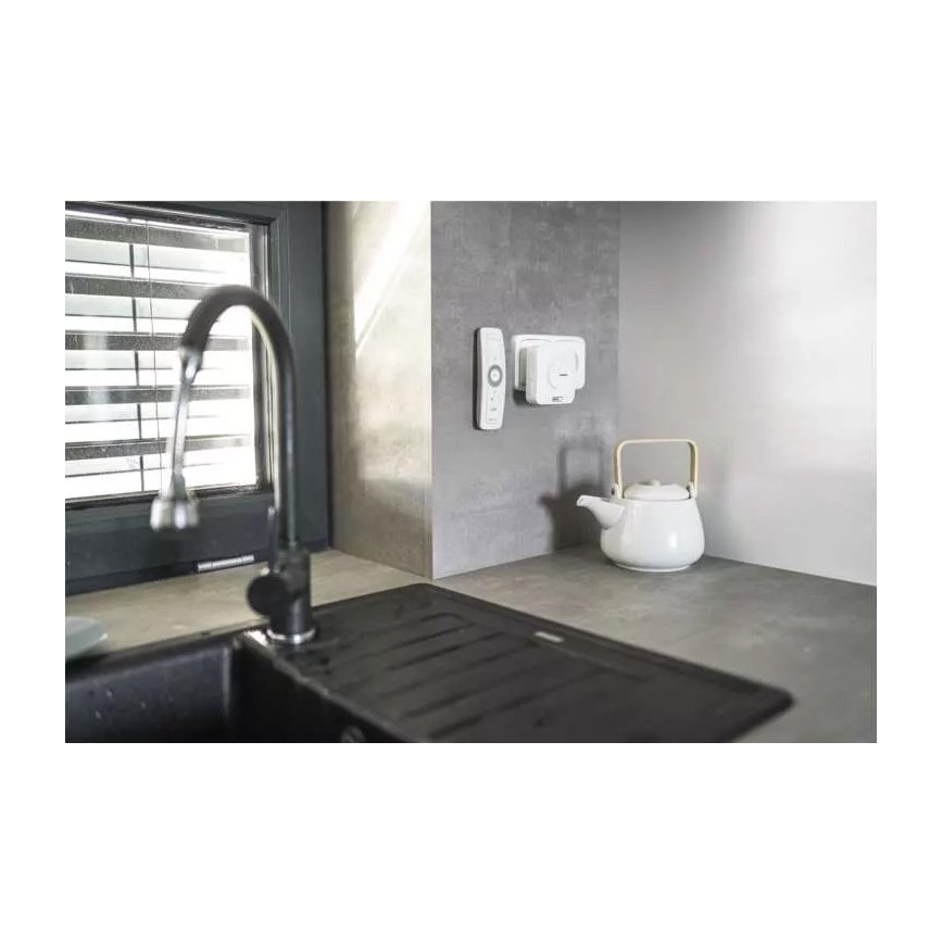 Vezeték nélküli csengő 230V IP44 fehér