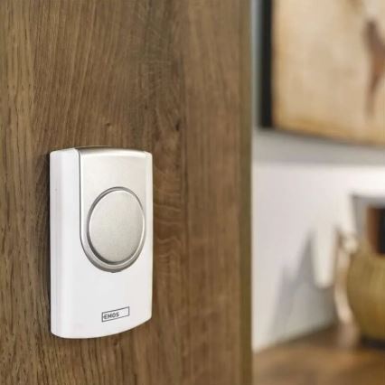 Vezeték nélküli csengő 3xAA/1xCR2032 IP44 fehér/ezüst