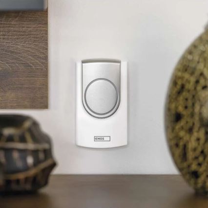 Vezeték nélküli csengő 3xAA/1xCR2032 IP44 fehér/ezüst