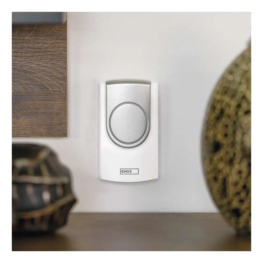 Vezeték nélküli csengő 3xAA/1xCR2032 IP44 fehér/ezüst