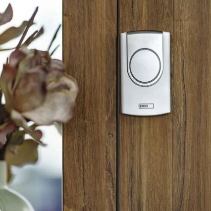 Vezeték nélküli csengő 3xAA/1xCR2032 IP44 fehér/ezüst