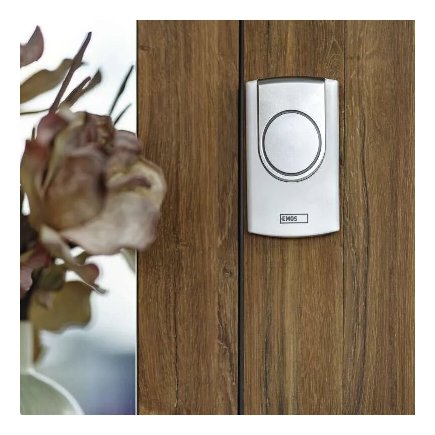 Vezeték nélküli csengő 3xAA/1xCR2032 IP44 fehér/ezüst