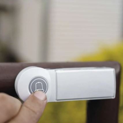 Vezeték nélküli csengő 3xAA/1xCR2032 IP44 fehér/ezüst