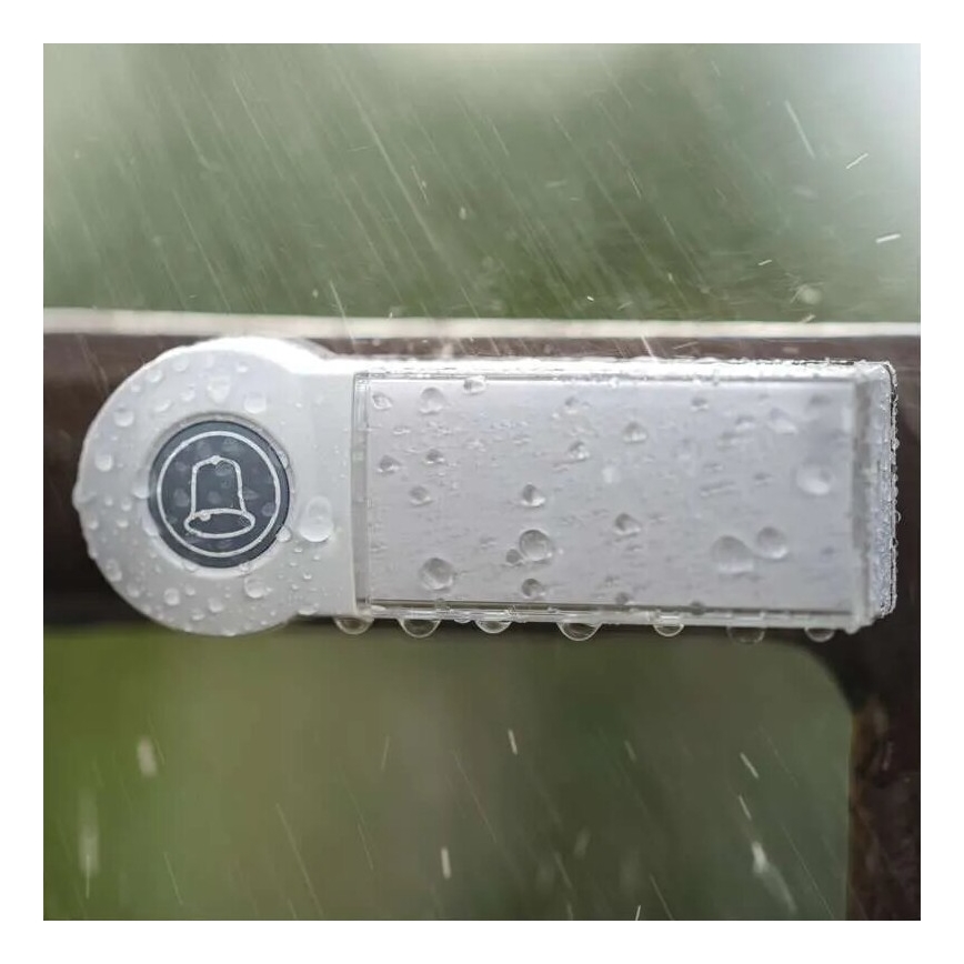 Vezeték nélküli csengő 3xAA/1xCR2032 IP44 fehér/ezüst