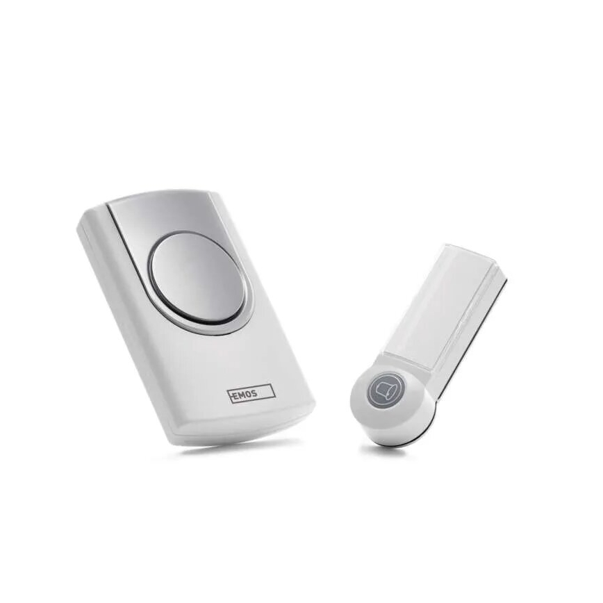 Vezeték nélküli csengő 3xAA/1xCR2032 IP44 fehér/ezüst